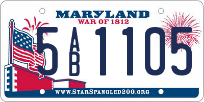 MD license plate 5AB1105