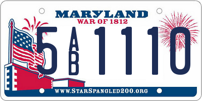 MD license plate 5AB1110