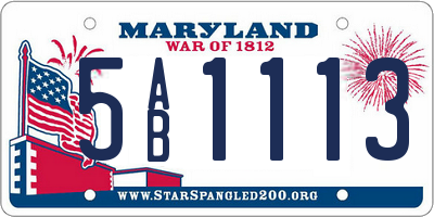 MD license plate 5AB1113