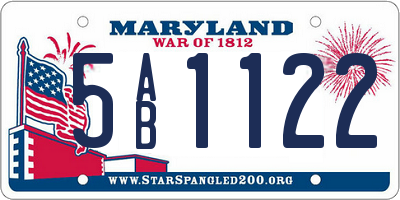 MD license plate 5AB1122