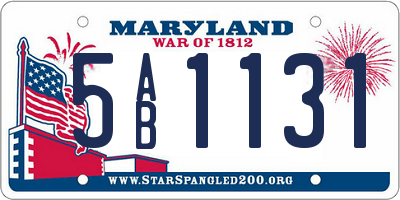 MD license plate 5AB1131