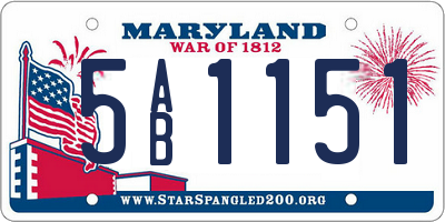 MD license plate 5AB1151