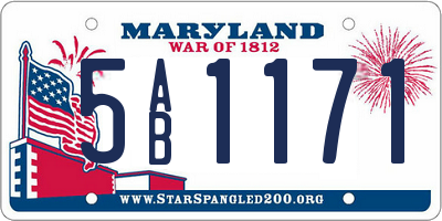 MD license plate 5AB1171