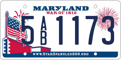 MD license plate 5AB1173