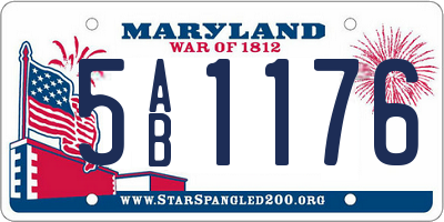 MD license plate 5AB1176