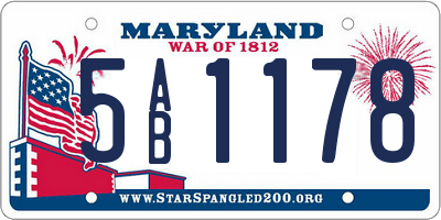 MD license plate 5AB1178