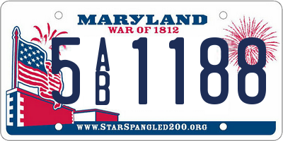 MD license plate 5AB1188