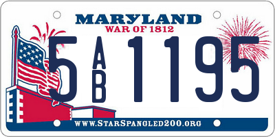 MD license plate 5AB1195