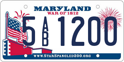 MD license plate 5AB1200