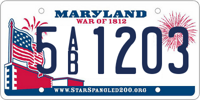 MD license plate 5AB1203