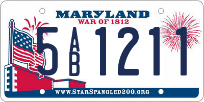 MD license plate 5AB1211