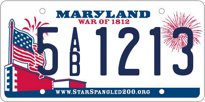 MD license plate 5AB1213