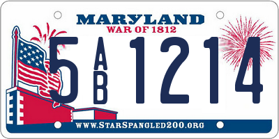 MD license plate 5AB1214