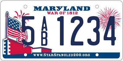 MD license plate 5AB1234