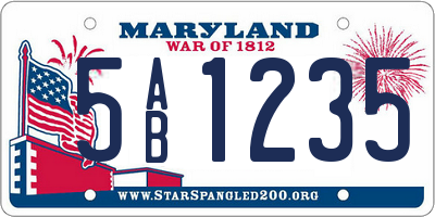 MD license plate 5AB1235