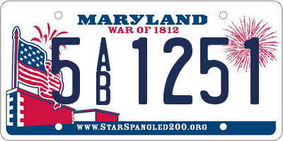 MD license plate 5AB1251
