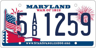 MD license plate 5AB1259
