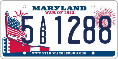 MD license plate 5AB1288