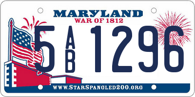 MD license plate 5AB1296