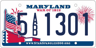 MD license plate 5AB1301