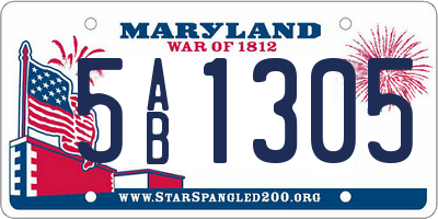 MD license plate 5AB1305