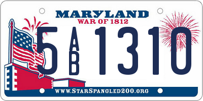 MD license plate 5AB1310