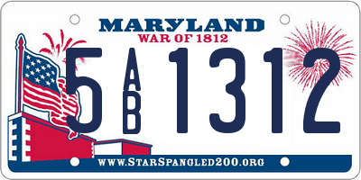 MD license plate 5AB1312