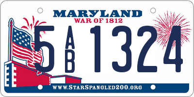 MD license plate 5AB1324