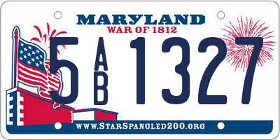 MD license plate 5AB1327