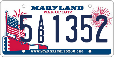 MD license plate 5AB1352
