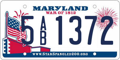 MD license plate 5AB1372