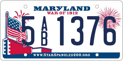 MD license plate 5AB1376