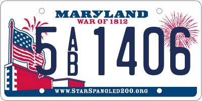 MD license plate 5AB1406