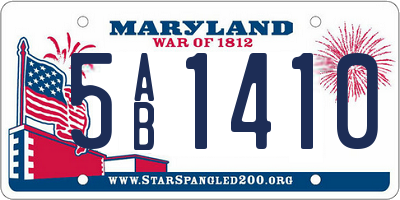 MD license plate 5AB1410