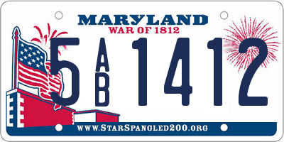 MD license plate 5AB1412
