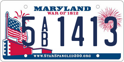 MD license plate 5AB1413