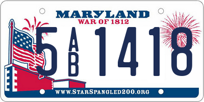 MD license plate 5AB1418