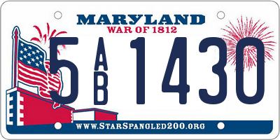 MD license plate 5AB1430
