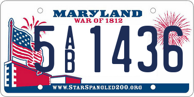 MD license plate 5AB1436