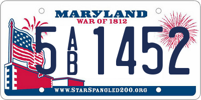 MD license plate 5AB1452