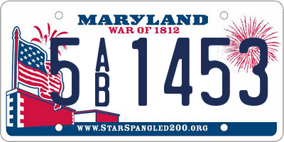 MD license plate 5AB1453