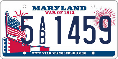 MD license plate 5AB1459