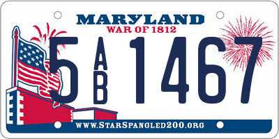 MD license plate 5AB1467