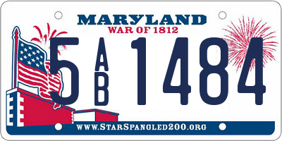 MD license plate 5AB1484