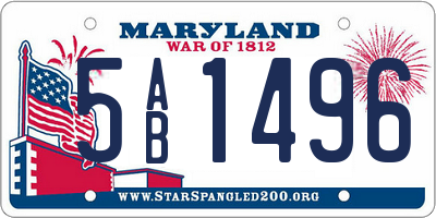 MD license plate 5AB1496