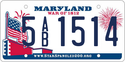 MD license plate 5AB1514