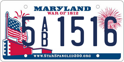 MD license plate 5AB1516