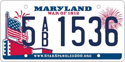 MD license plate 5AB1536