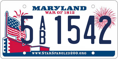 MD license plate 5AB1542
