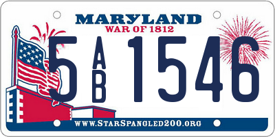 MD license plate 5AB1546